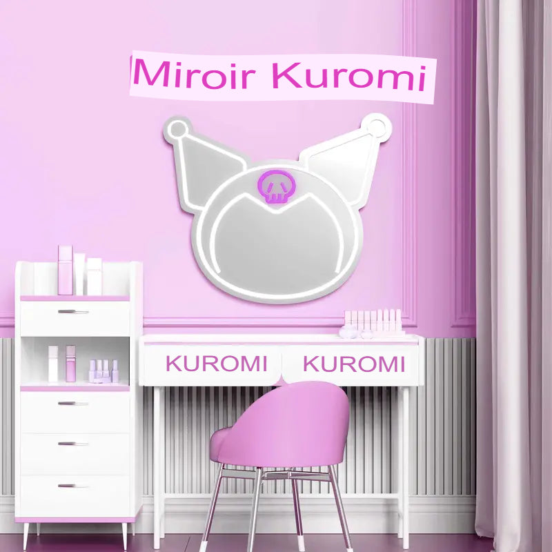 Kuromi LED makyaj aynası lambası, neon, çizgi film