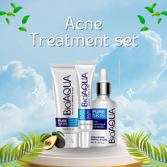 BIOAQUA Removal of Acne Complete Set | Acne Cleanser, Acne Serum & Acne Cream